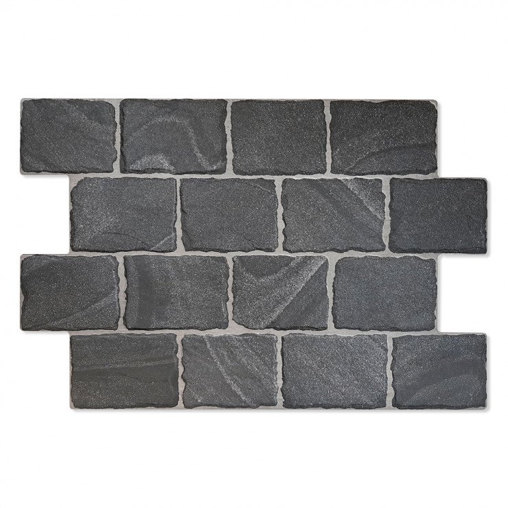 Klinker Esla Brostensbelagte Sort Mat-Relief 44x66 cm-1